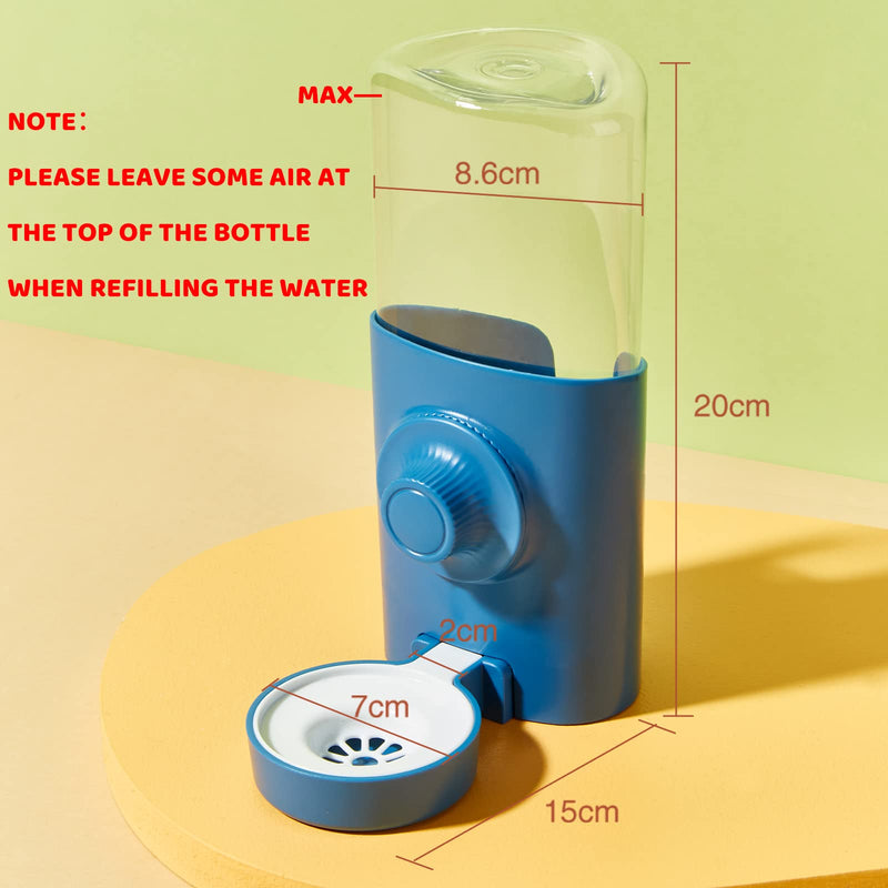Rabbit Water Bottles, 600ml Hamster Water Bottle, Guinea Pig Water Bottle Non Drip, Gravity Automatic Pet Water Dispenser for Small Animals Bunny Guinea Pig Chinchilla Hedgehog Ferret Squirrel (Blue) Blue - PawsPlanet Australia