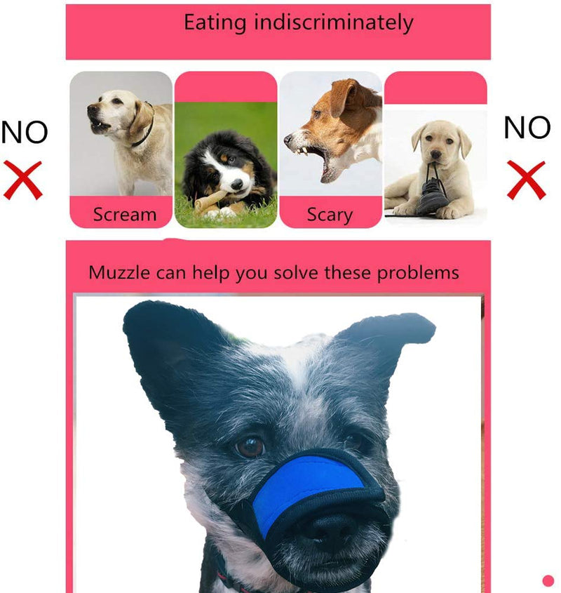 Muzzle for Medium Sized Dog, Muzzle Ddzmz Adjustable Mesh Breathable Fabric Pet Dog Mouth Cover Drinkable Prevents Biting Unwanted Chewing and Barking for Small Medium Large Dogs Orange and Blue S M L Black & Blue L - PawsPlanet Australia