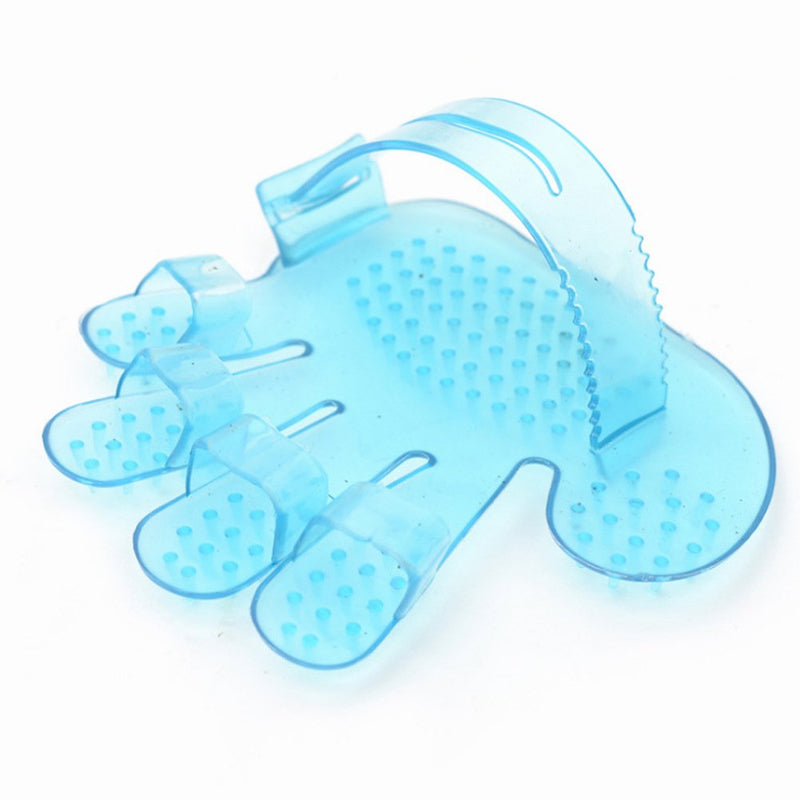 [Australia] - SIMPLEST LIFE Adjustable Gentle Pet Grooming Message Bath Glove Efficient Dog Cat Brush-Pack of 2(Blue & Pink) 