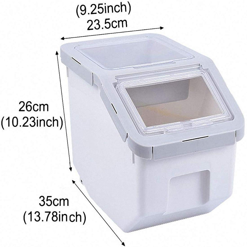 Uotyle Cereal Dispensers, Pet seal Breeding dog cat Storage box cat Food Storage Rice Bucket With Spoon dry Food antioxidant home storage organizer,Small,Gray Gray Small - PawsPlanet Australia