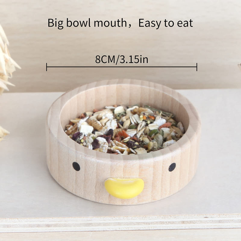 BUCATSTATE 2 Pack Wooden Food Bowl for Hamster Reptile Food Bowl Small Animal Feeding Dishes（Duckbill） Duckbill - PawsPlanet Australia