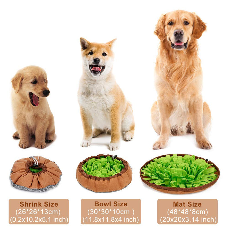 [Australia] - LIVACASA Snuffle Mat for Dogs Washable Pet Feeding Nosework Treats Mat Puzzle Training Toy for Dogs Large Medium Puppies Non Slip Sniffing Games Slow Feeding Bowl for Cats … 18.9" x 18.9" Green 