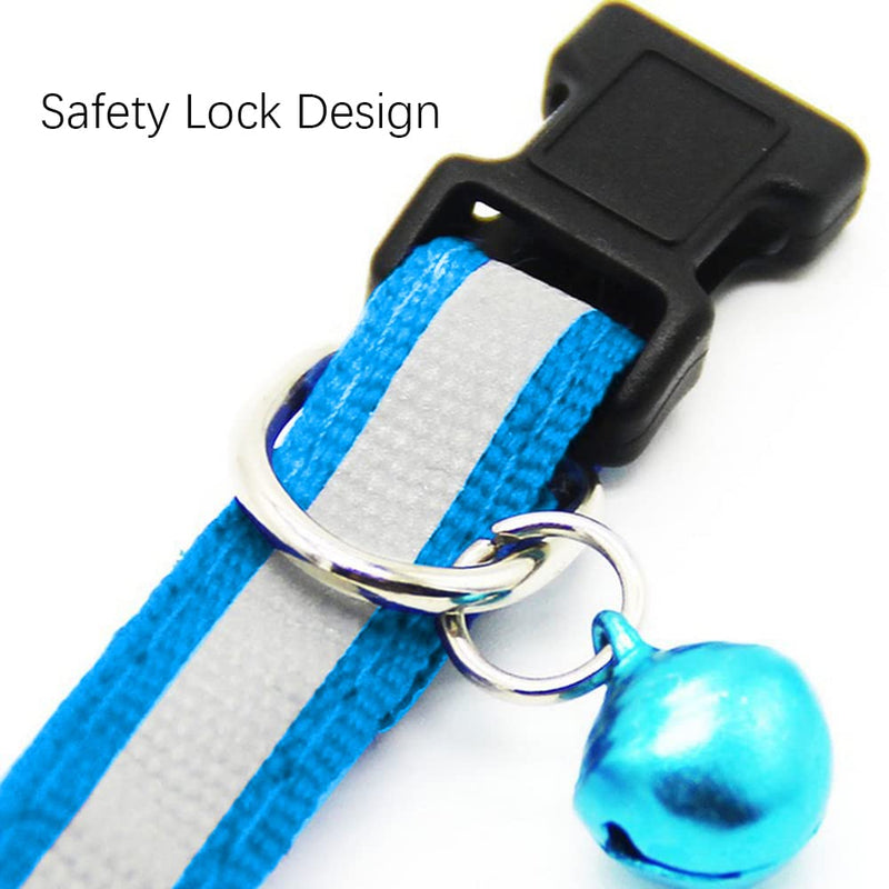 JVHLOV Pack of 6 reflective cat collars, adjustable collar for cats (19-32 cm), cat collar with safety clasp, adjustable to the weight of your cat - PawsPlanet Australia