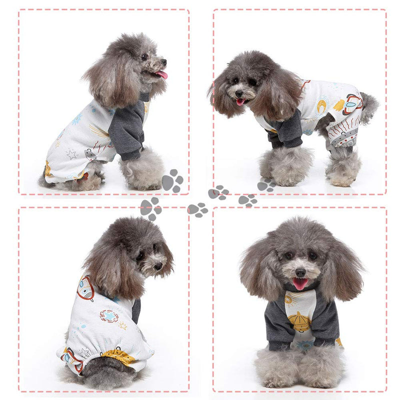 Oncpcare 2 Pack Dog Pajamas, Soft Cotton Dog Nightclothes, Cozy Adorable Shirt Pet Clothes Jumpsuit Pjs Sleepwear for dogs puppy cats M - PawsPlanet Australia