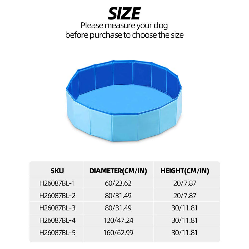 Decdeal Foldable Dog Pet Bath Pool Swimming Pool Outdoor Bathing Tub for Dogs Cats(80*30CM Blue) - PawsPlanet Australia