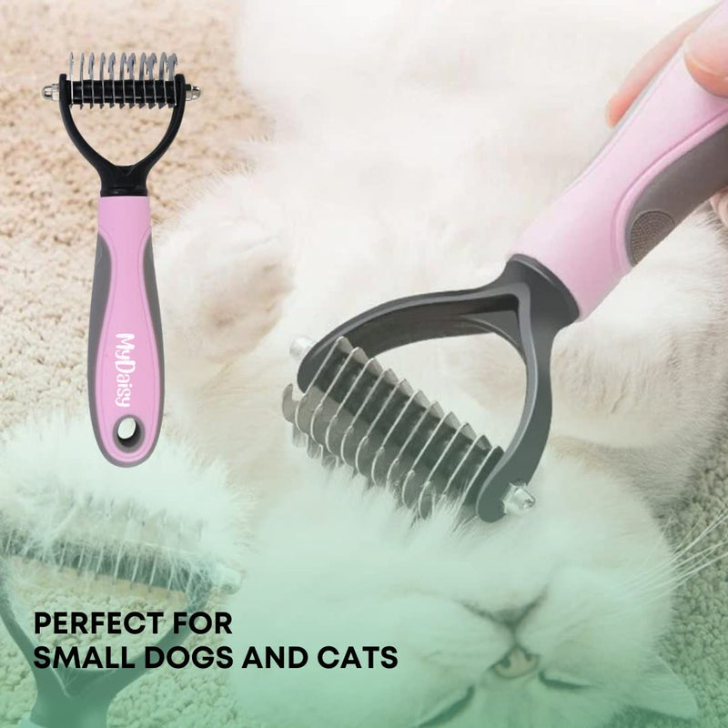 MYDAISY dog brush undercoat, dog brush long hair undercoat, cat brush long hair, dog comb, undercoat brush cat, dog brush, undercoat brush dogs, dog comb longhair S pink - PawsPlanet Australia