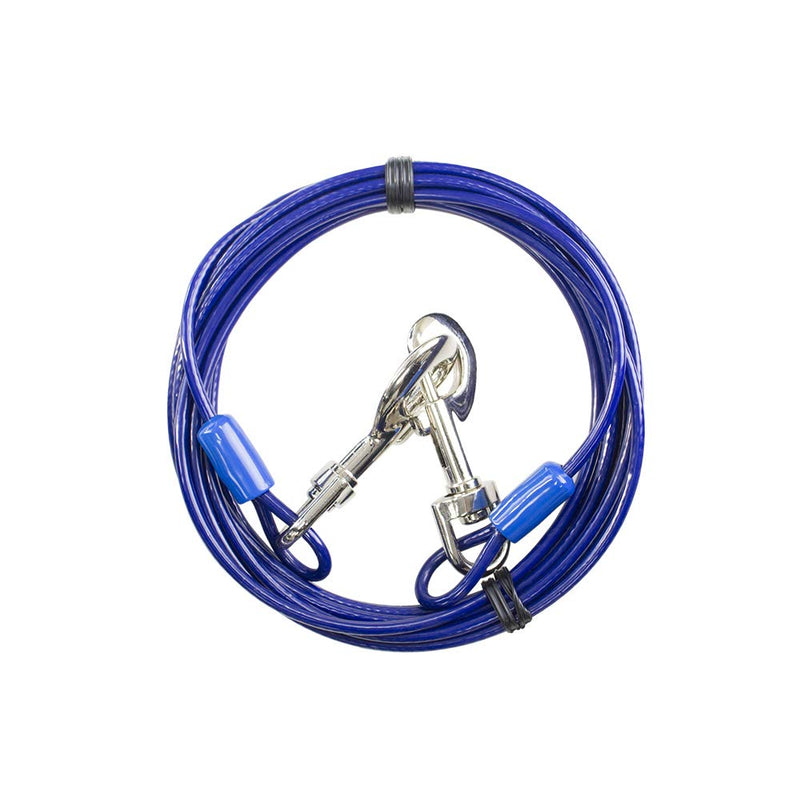 BV Pet Small/Medium Tie Out Cable for Dog up to 35/60 Pounds, 15-Feet 60lbs/ 15ft Blue - PawsPlanet Australia