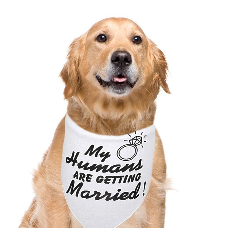 [Australia] - My Humans are Getting Married Dog Bandana for Medium to Large Dogs Wedding Pet Bandana Triangle Bibs Scarf Accessories 