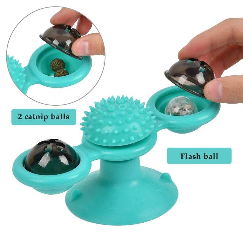 “N/A” Windmill Cat Toy Turntable Teasing Pet with Led Flash light and Catnip Ball,Windmill Turntable Teasing Cat Toy Interactive Teasing Cat Toy,Scratching Tickle Pet Accessories for Cat Kitty Kitten - PawsPlanet Australia