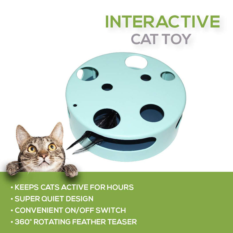 [Australia] - Pets First CAT TOYS Interactive Toys For Cats. Cat Ball Bell Toy|Electric Smart Spinning Feather Cat Toy|Punching Ball Scratching Cat Board| Cat Scratcher Spinning Mouse Toy Exercise for Cats/Kitten Electric Feather Spinning Cat Toy 