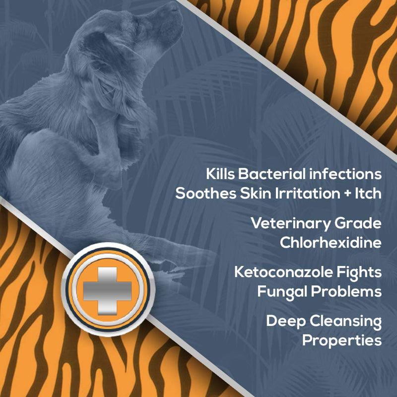 [Australia] - Antibacterial & Anti Fungal Medicated Shampoo for Dogs & Cats with Ketoconazole Chlorhexidine for Hotspots, Yeast, Itching, Irritation 