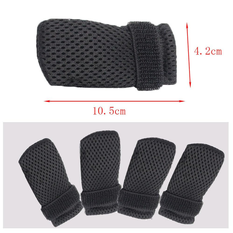 Changyeah 4 x Adjustable Cat Boots Mesh Leg Protector for Cats Cat Bathing Shoes Ma Breathable Socks for Cats Anti-Scratch Shoes (Black) - PawsPlanet Australia
