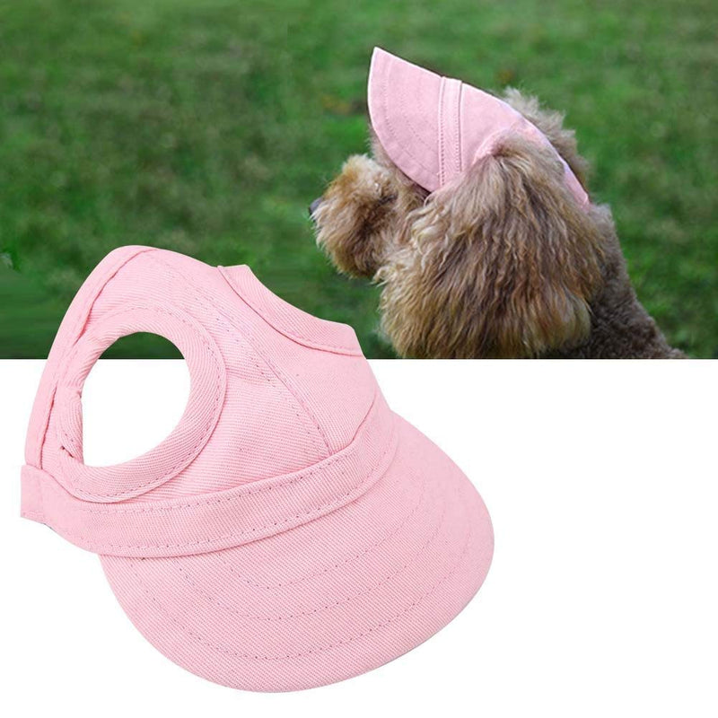 Fdit Pet Dog Cat Baseball Outdoor Cap Sunbonnet Adjustable Stripe Summer Travel Sport Hat (M-Pink) M Pink - PawsPlanet Australia