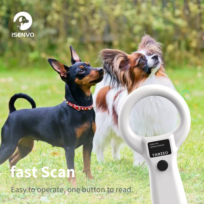 Yanzeo Pet Microchip Scanner, RFID EMID Animal Handheld Reader, 134.2kHz Pet ID Scanner Rechargeable Animal Chip Registration, Pet Tag Scanner FDX-B(ISO 11784/11785) (AR180S) - PawsPlanet Australia