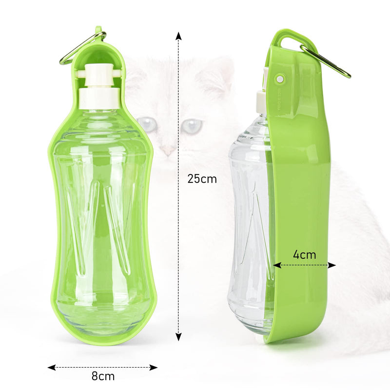 RosewineC Dog Travel Water Bottle, Foldable Dog Water Dispenser 500ml, Dog Drinking Bottle Portable with Dog Whistle, Portable Pet Water Bottle for Cats, Dogs and Rabbits（Green） Green - PawsPlanet Australia