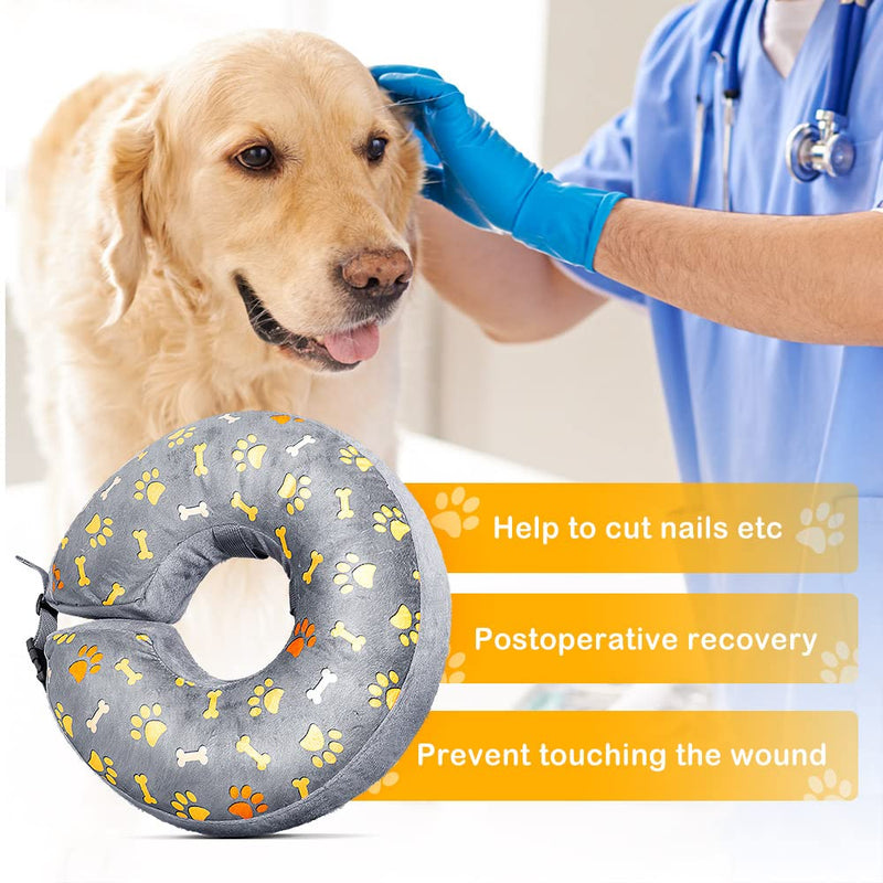ANZOME Pet Recovery Collar, Soft Protective Inflatable Collar for Dogs and Cats After Surgery, Prevent Pets from Touching Stitches and Wounds Large - PawsPlanet Australia