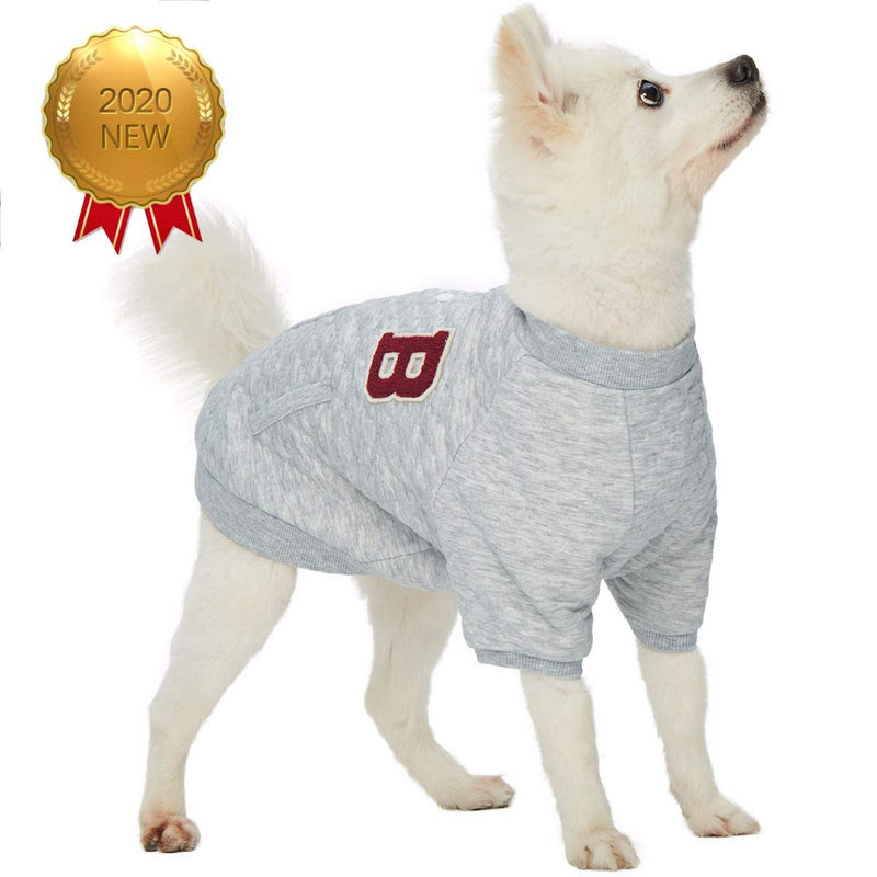 [Australia] - Blueberry Pet 2020 New Dog Coat - 9 Patterns Dog Sweatshirt / 4 Patterns All-Weather Dog Poncho Back Length 10" Jacquard Sweatshirt - Grey 