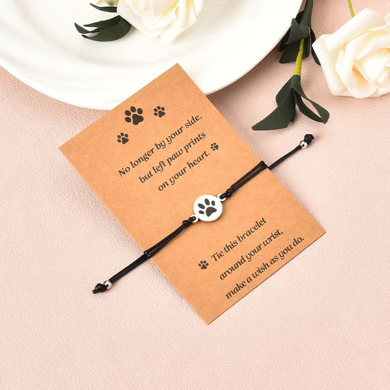 Xiyantiji Pet Memorial Gifts for Dogs Paw Print Bracelet for Dog Owner Pet Lover Remembrance Gifts for Loss of Dog Sympathy Bracelet Bereavement Gift for Sister Friends - PawsPlanet Australia