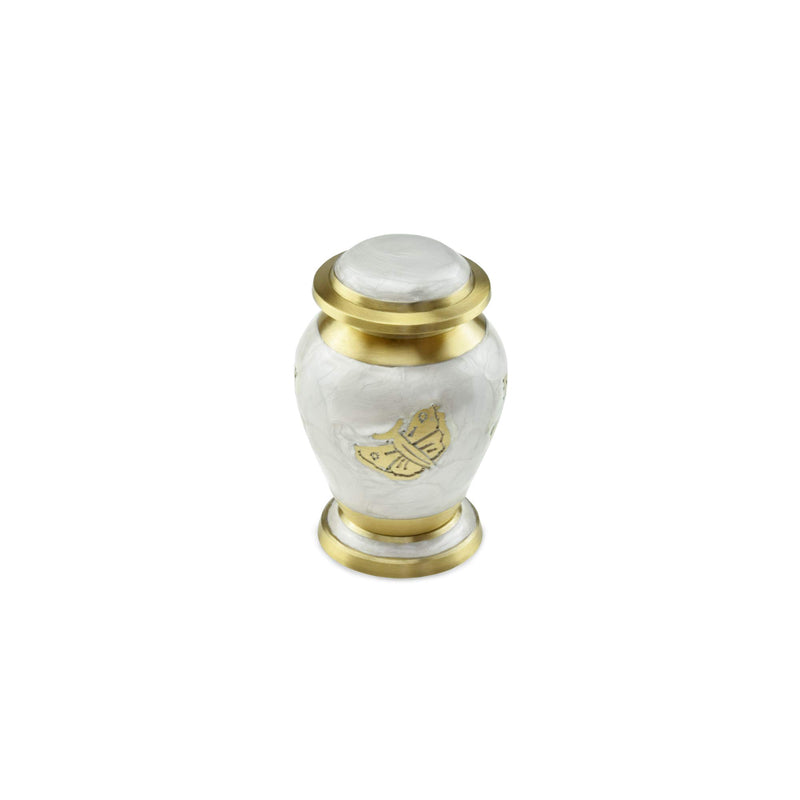 Cherished Urns Kaleidoscope White Pearl Butterfly Keepsake Cremation Urn for Ashes - PawsPlanet Australia