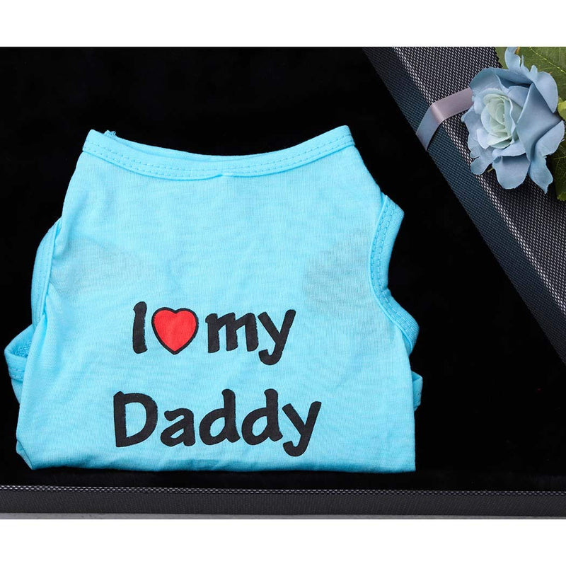 [Australia] - Barode Daddy Dog Cat Shirt Summer Clothes Pet Puppy T-Shirts Cotton Vest Clothes for Dogs and Cats M Blue 