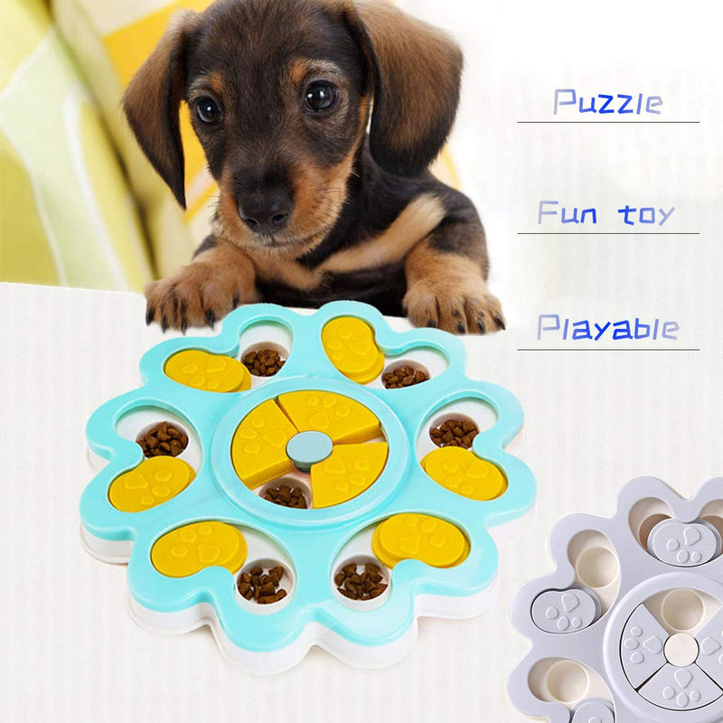 Dog Food Toy - Pet Smart Puzzle Interactive Toys, Improve IQ Dog Training Games Feeder, Bite-resistant Anti-slip Suitable for Young Pets, Slow Eating Dog Food Bowl Prevent Eating Too Fast (grey) grey - PawsPlanet Australia