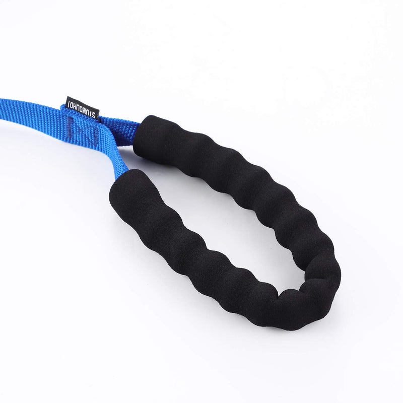 [Australia] - Siumouhoi Long Dog Leash with Padded Handle Check Cord 1 Inch Nylon Training Lead Heavy Duty Leashes for Medium Large Dogs - Stronger Clip- Black Blue Purple 30FT 