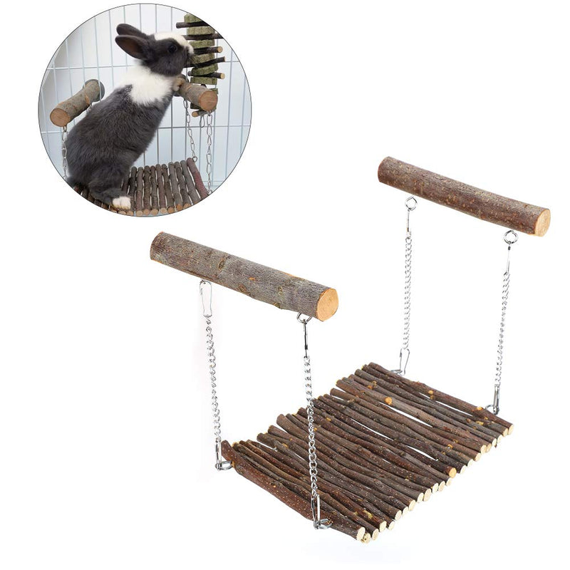 Pet Summer Hammock Wooden Hanging Bridge Hamster Swing Small Animal Cage Standable Toy for Rabbit Hamster Chinchilla - PawsPlanet Australia