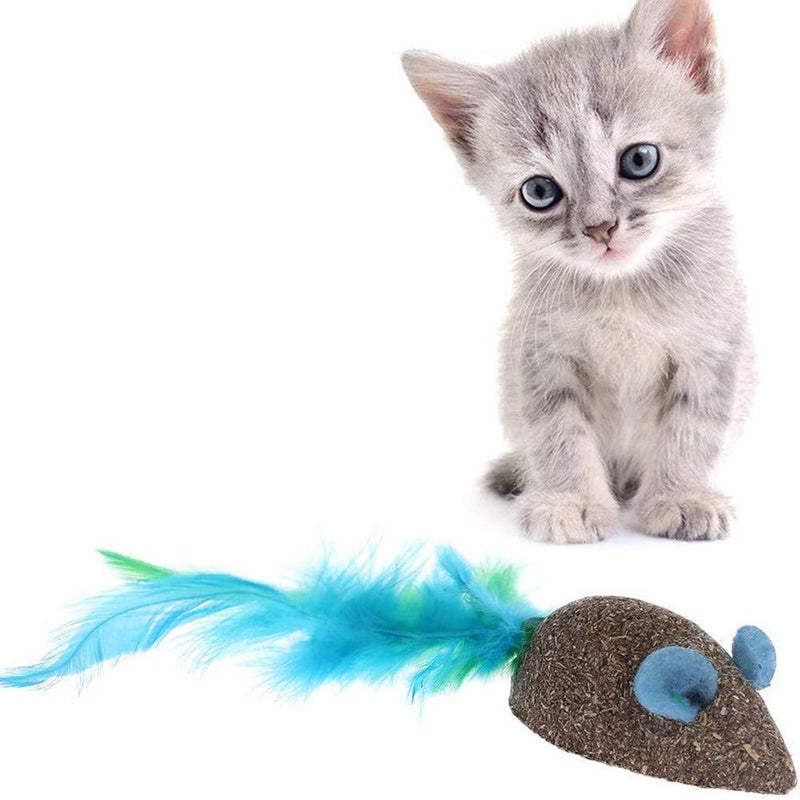 N\A 6 Pcs Catnip Mouse Toys for Cat, Feather Cat Toys, Pet Cat Catnip Toys, Cat Chew Toys, Mouse Toy Pet Catnip Teeth Grinding Chew Toys for Cat, Puppy, Dog - PawsPlanet Australia