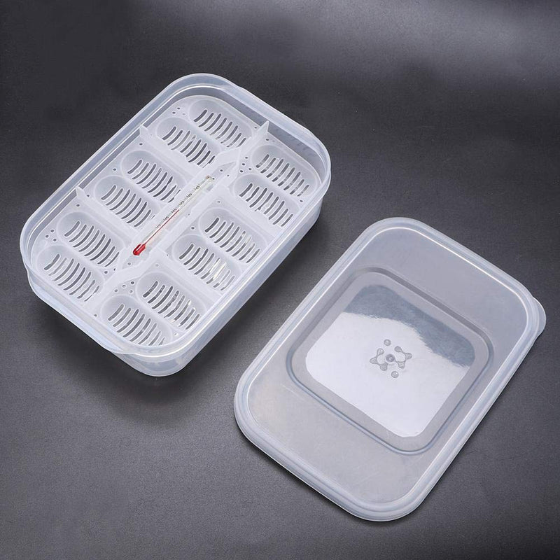 Reptile Egg Breeding Hatchery Box Transparent Plastic Amphibian Hatching Box Case Tray Breeding Incubator Hatching Tray for Snake Lizards Reptiles with Thermometer - PawsPlanet Australia