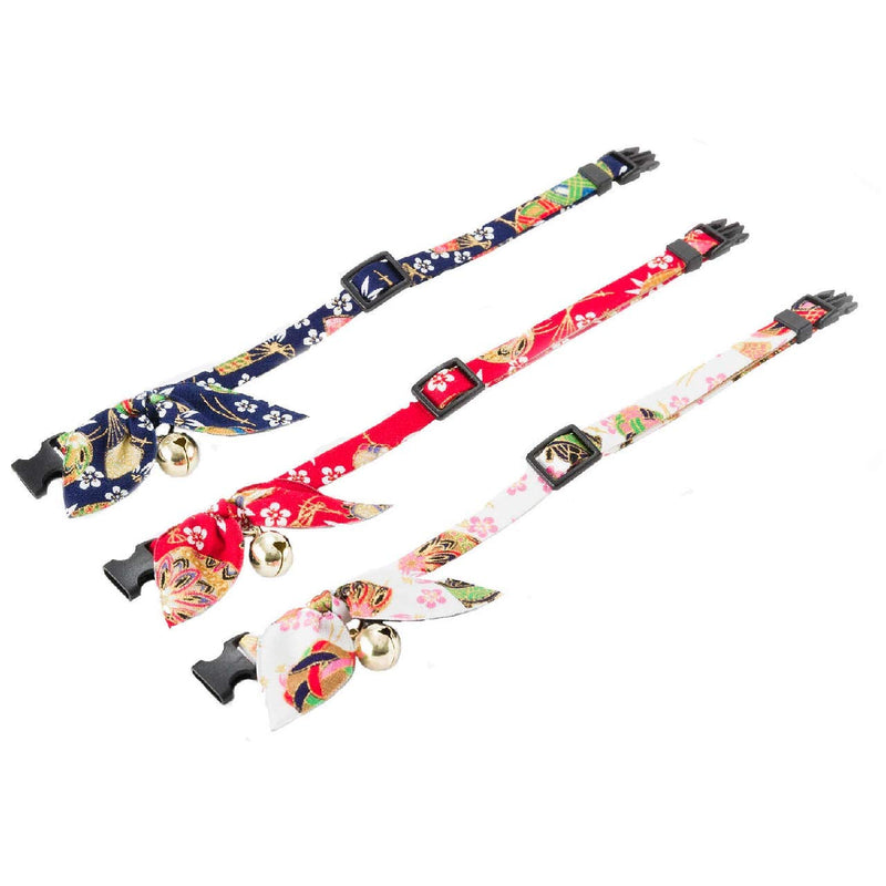 NECO ICHI CATS FIRST Necoichi Kimono Ribbon Cat Collar Blue - PawsPlanet Australia
