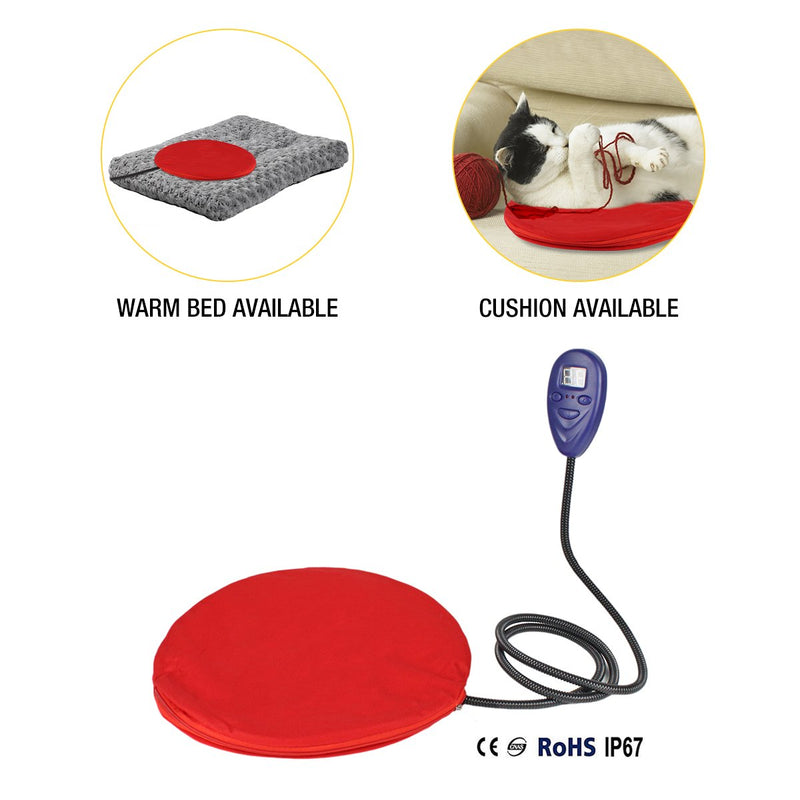 [Australia] - Namsan Pet Heating Pad - Pet Heating Blanket with 7 Level Adjustable Temperature, Chew Resistant Cord, Soft Removable Cover, Veterinarian Recommending 12 x 12 Inch 