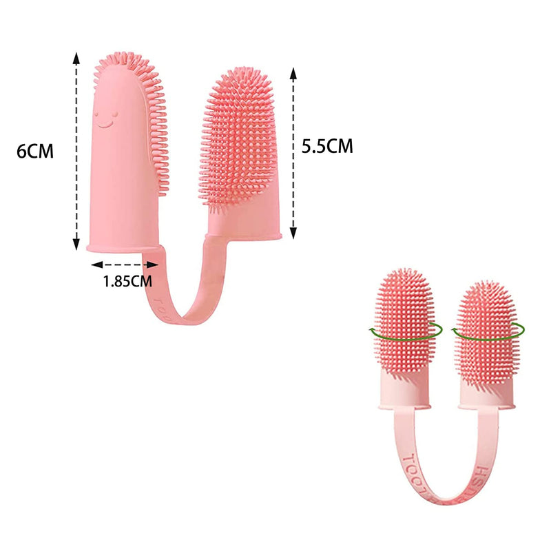 Dog Toothbrush, Dog Cat Finger Toothbrush, Pet Silicone Surround Toothbrush, Dog Dental Care Two Finger Toothbrush, Pack of 3 - PawsPlanet Australia