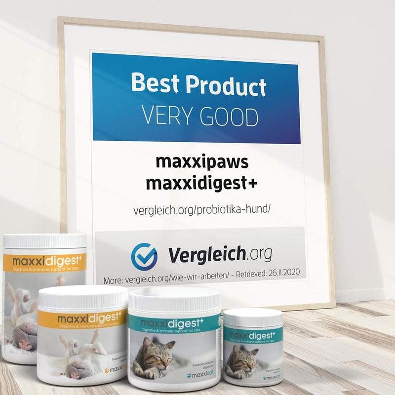 maxxipaws maxxidigest+ Probiotics, Prebiotics and Digestive Enzymes - Digestive and Immune Support Supplement for Dogs – Powder 375 g - PawsPlanet Australia