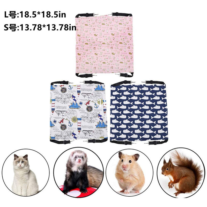 [Australia] - Mengbei tribe Pet Cage Hammock Double Layer Hammock Totoro Sleeping Bag is Comfortable and Durable Stainless Steel Metal Hook can be Used with Cages for Ferret Sugar Glider and Other Small Animals Pink cat L/18.5*18.5 inch 