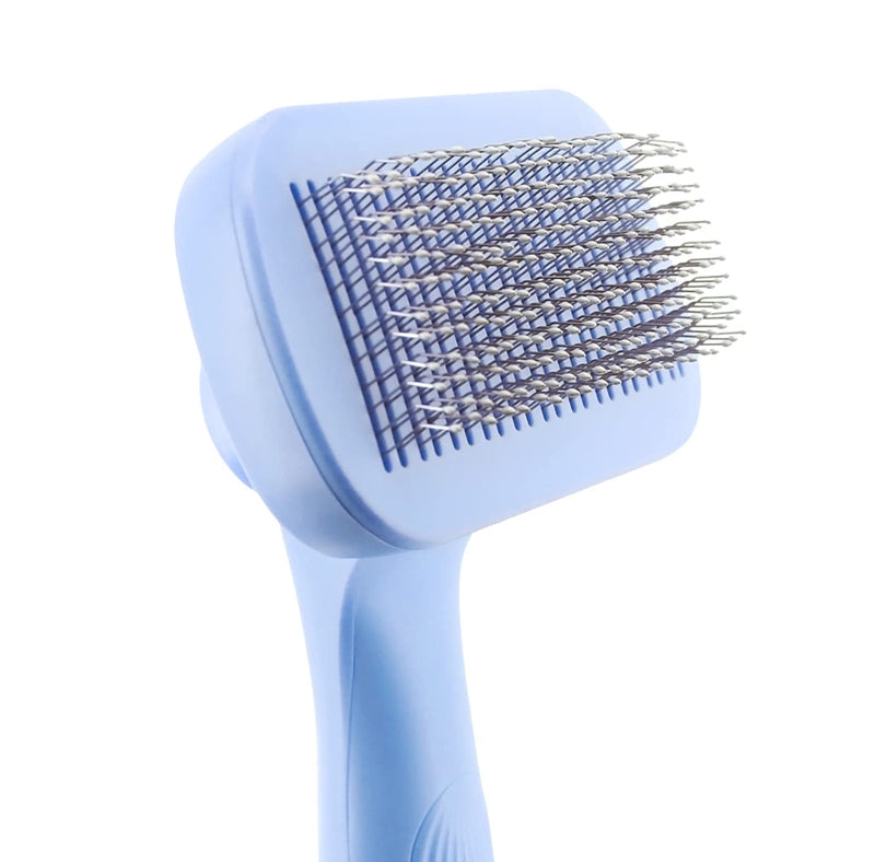 Uoking Dog Brush, Self Cleaning Slicker Brushes, Pet Grooming Comb Soft, Remove Loose Fur & Dirt, for Medium & Large Dogs Cats with Short to Long Hair, Professional Deshedding Tool - Blue - PawsPlanet Australia