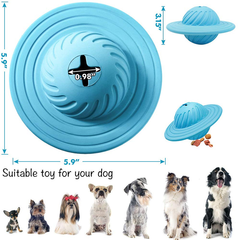 [Australia] - HETOO Interactive Dog Toy IQ Treat Ball Food Dispensing Puzzle Toy for Medium Large Dogs Playing Chasing Chewing Sky-blue 