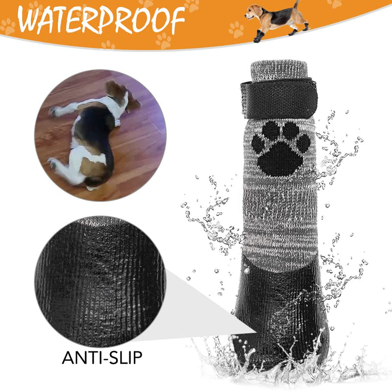 KOOLTAIL Anti Slip Dog Socks - Outdoor Dog Boots Waterproof Dog Shoes Paw Protector with Strap Traction Control for Hardwood Floors Small - PawsPlanet Australia