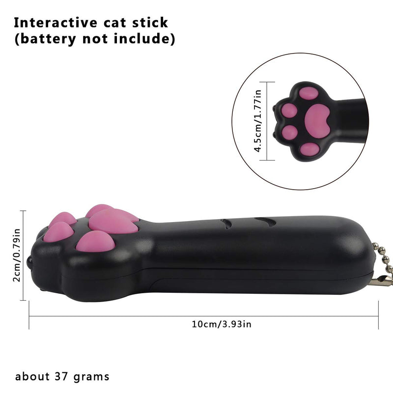 KETIEE Interactive Cat Toy - Multifunction Paw Shape Battery Operated Cat Exercise Toy Cat Dog Chaser Toys Pet Training Tool Cats Tracker LED Lighting Toy, Black - PawsPlanet Australia