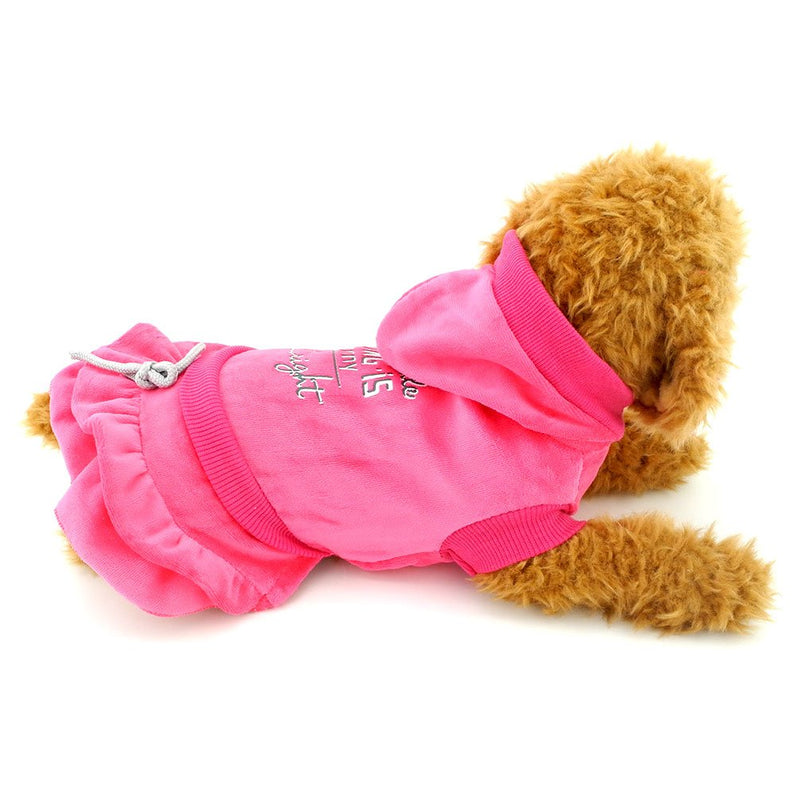 [Australia] - SMALLLEE_Lucky_Store XY000316-gray-L Pleated Tiered Dog Princess Dress Hoodies Ribbed Outfits Pink L 