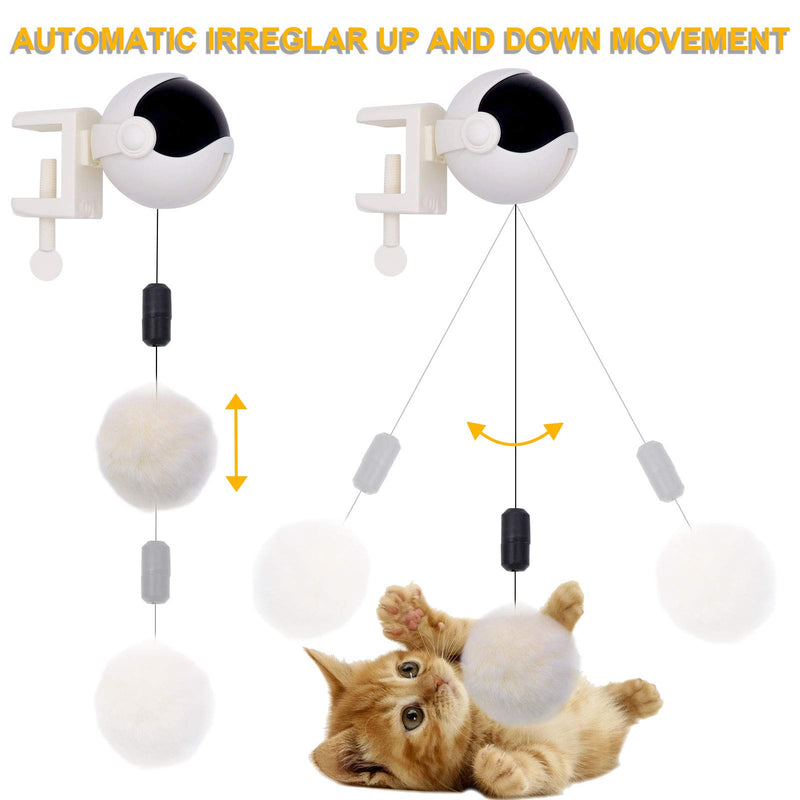 ZALALOVA Interactive Cat Toys, Automatic Lifting Cat Teaser & Teaser Ball w/ 5 Refills Cat Plush Toys Feather Toys Electric Puzzle Pet Toys Lifting Flutter Cat Exercise Toys （5 Minutes Auto-Off） - PawsPlanet Australia