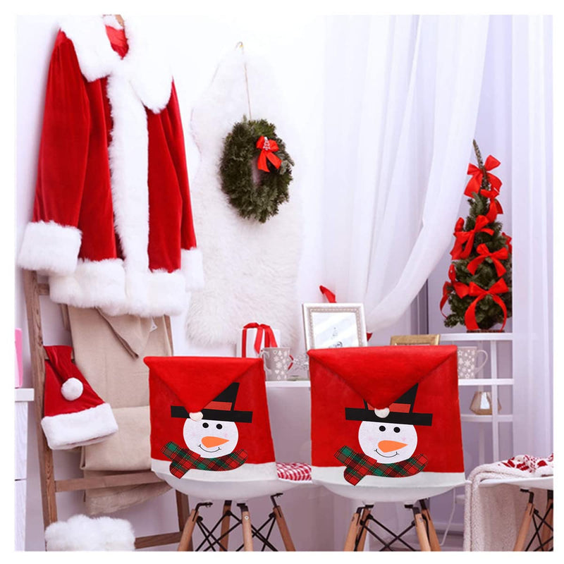 Christmas Dining Chair Slipcovers Beautiful Chair Back Covers Xmas Chair Covers Decoration for Christmas Banquet Holiday Festival Decor - PawsPlanet Australia