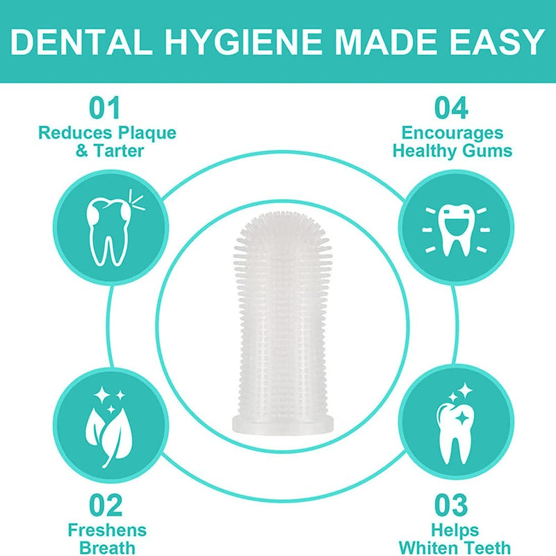 AAED Set of 4 Dog Toothbrush, Pets Teeth Cleaning Toothbrush for Dogs Cats Dental Care, Silicone Finger Toothbrushes Toothbrush Dog - PawsPlanet Australia