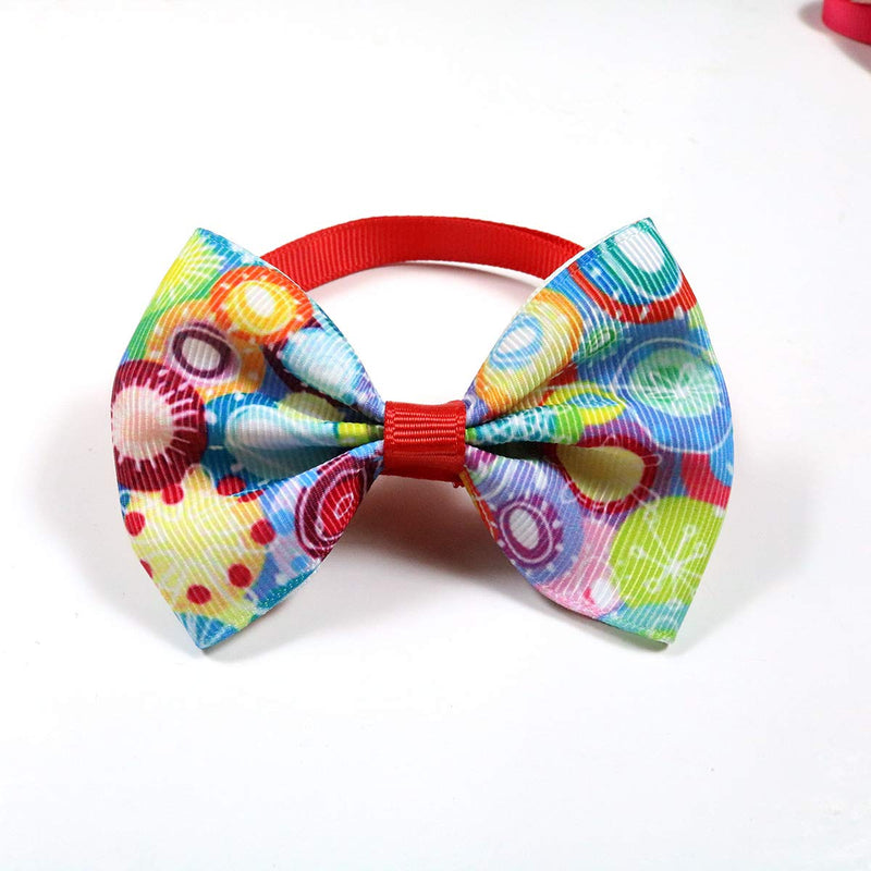 [Australia] - TAO BABY Cute Christmas/Halloween Dog Cat Bow Ties Adjustable Dog Bowties for Cat Puppy,Medium Dogs(10pcs/Pack) Mixed colors Dark color style 