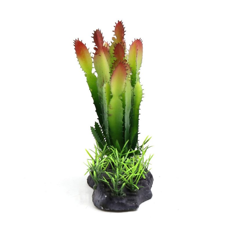 [Australia] - uxcell Green Plastic Terrarium Cactus Plant Decoration for Reptiles and Amphibians 4.3" x 2.6" x 6.3" 
