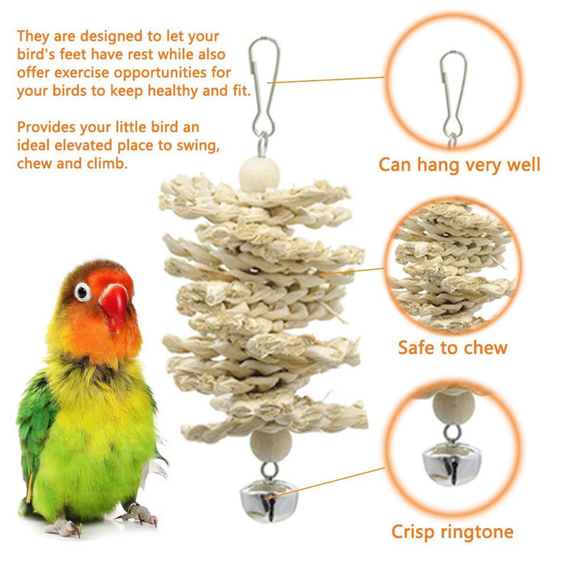 Bebester Bird Parrot Toys, 8PCS Bird Swing Hanging Toy Bird Cage Toys for Small Parakeets, Cockatiels, Conures, Finches, Budgie, Macaws, Love Birds - PawsPlanet Australia