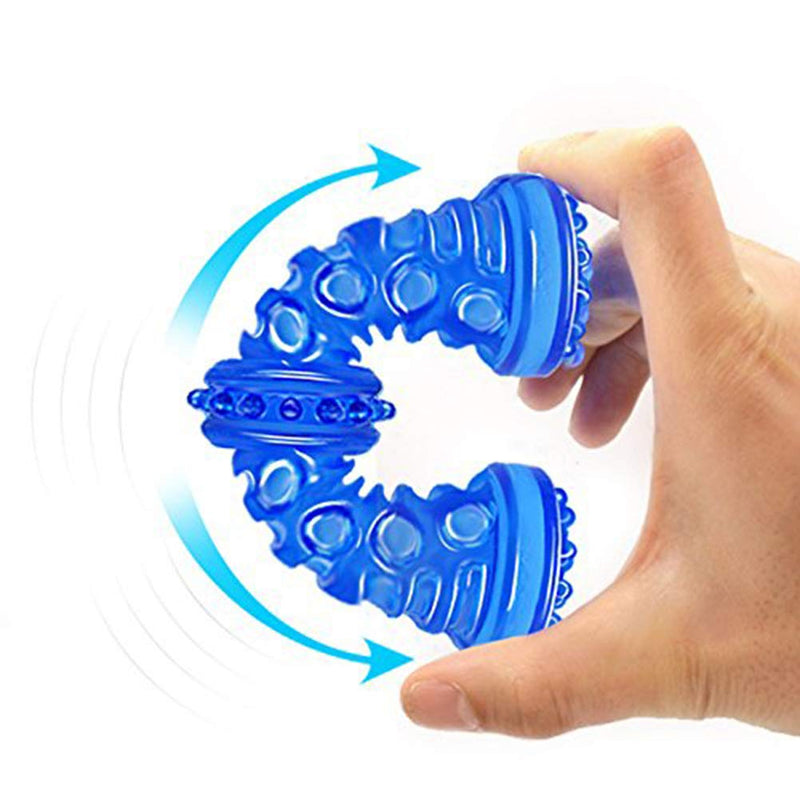 CZ-XING Durable Rubber Tooth Cleaning Toy for Dogs Bite Resistant Floating & Suitable For Pool Use Dog chew toy Indestructible for Puppy big medium Small dogs (L:5 * 18cm, Blue large) L:5*18cm - PawsPlanet Australia
