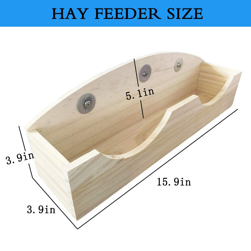 [Australia] - Hamiledyi Rabbit Hay Feeder, Bunny Food Manger Wooden Hay Manger Rack Grass Holder for Guinea Pig Chinchilla Hamster 