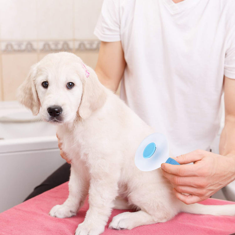 Depets Self Cleaning Slicker Brush, Dog Cat Bunny Pet Grooming Shedding Brush - Easy to Remove Loose Undercoat, Pet Massaging Tool Suitable for Pets with Long or Short Hair - PawsPlanet Australia