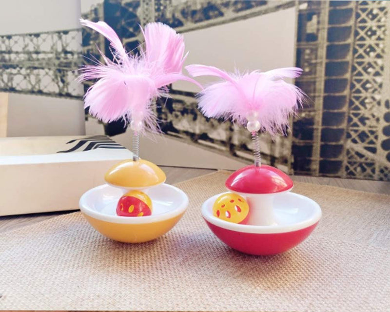 Briller Cat Tumbler Interactive Cat Toys PetSafe Indoor Tumbler Cat favourite Ball Toys for Cats of All Ages with Yellow Color - PawsPlanet Australia