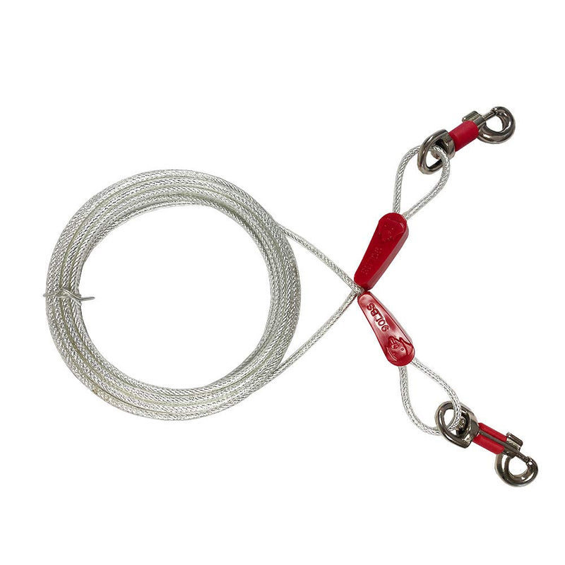 EVERBRIT Reflective Tie Out Cable for Dog, Different Size and Snap Safety Clip Choice Available 90LBS20FT red - PawsPlanet Australia